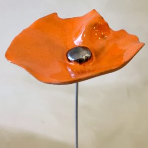 Coquelicot Orange Cœur métal