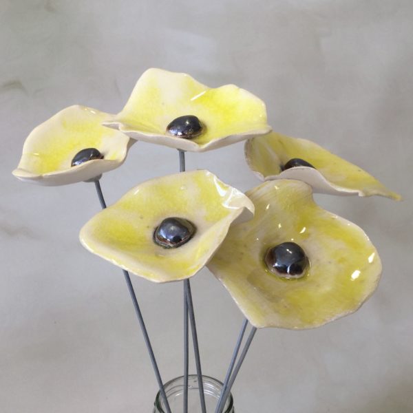 Coquelicot Jaune clair craquelé cœur métallisé – Image 2