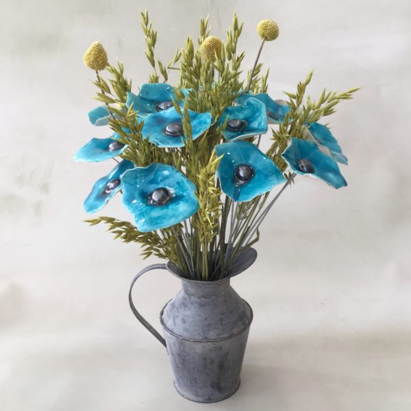 Coquelicot Turquoise craquelé cœur métallisé – Image 4