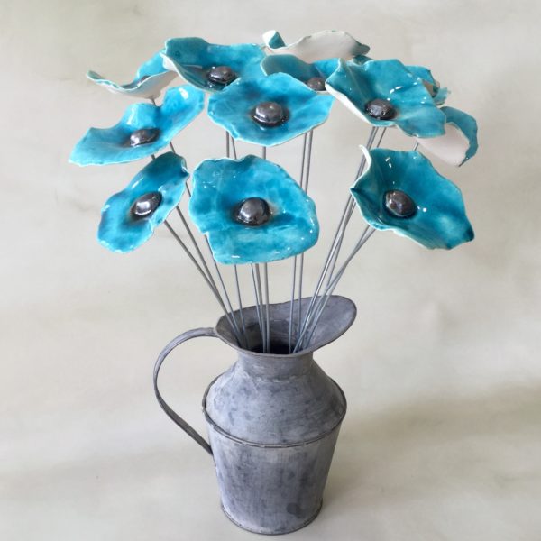 Coquelicot Turquoise craquelé cœur métallisé – Image 7