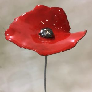 Coquelicot Rouge Cœur métallisé