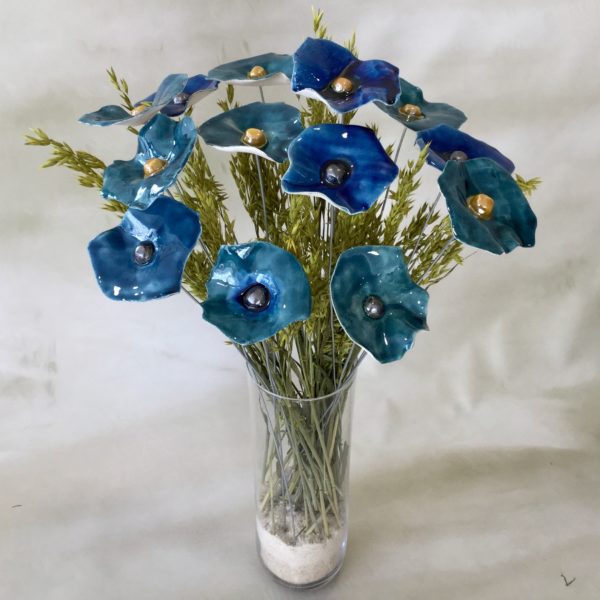 Coquelicot Bleu canard cœur jaune doré – Image 2