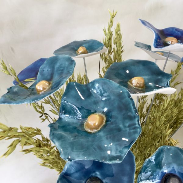 Coquelicot Bleu canard cœur jaune doré – Image 6
