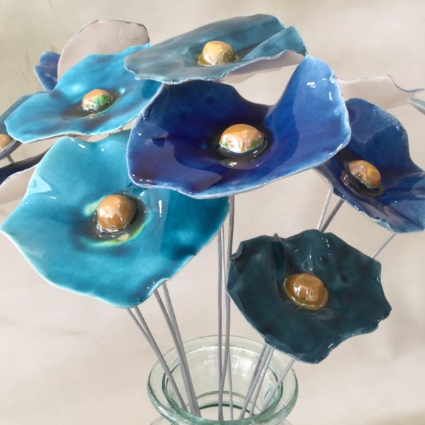 Coquelicot Turquoise craquelé cœur jaune doré – Image 3