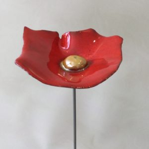 Coquelicot Rouge Cœur jaune doré