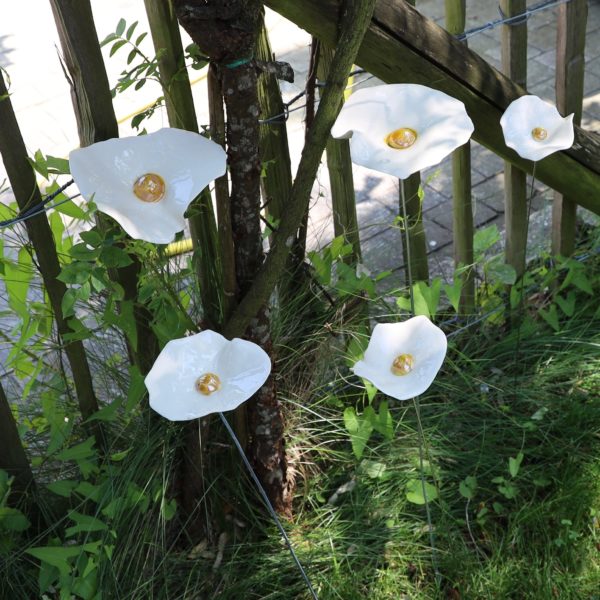 Coquelicot Blanc transparent cœur jaune doré – Image 8