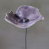 Coquelicot Mauve clair craquelé cœur métal