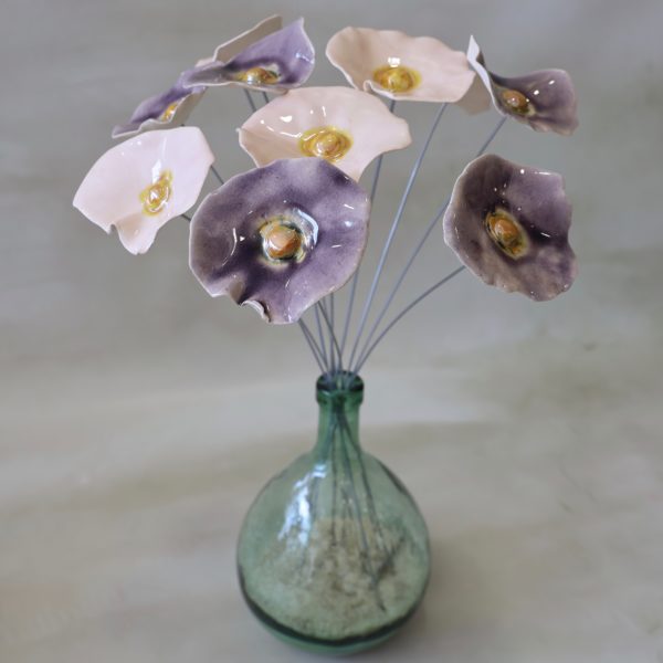 Coquelicot Mauve clair craquelé cœur jaune doré – Image 3