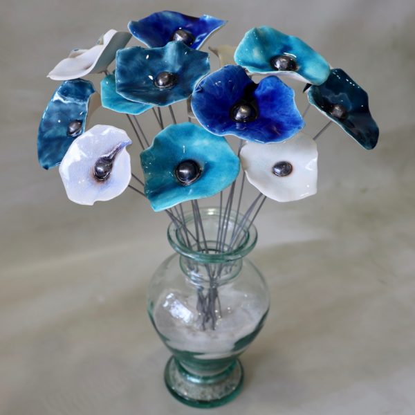 Coquelicot Bleu nuit cœur métallisé – Image 3