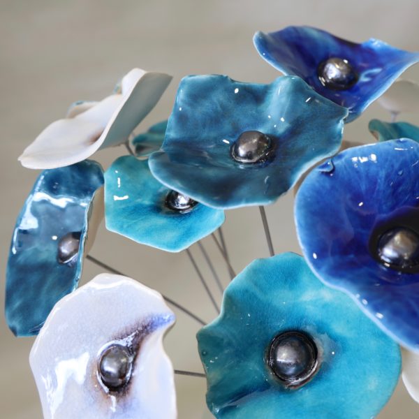 Coquelicot Bleu nuit cœur métallisé – Image 2