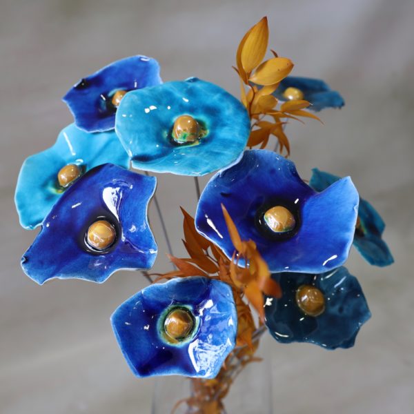 Coquelicot Turquoise craquelé cœur jaune doré – Image 6