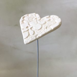 Cœur blanc dentelle