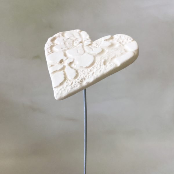 Cœur blanc dentelle