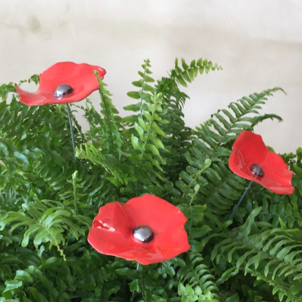 coquelicot en céramique à piquer