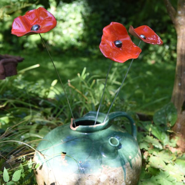 coquelicot rouge en ceramique