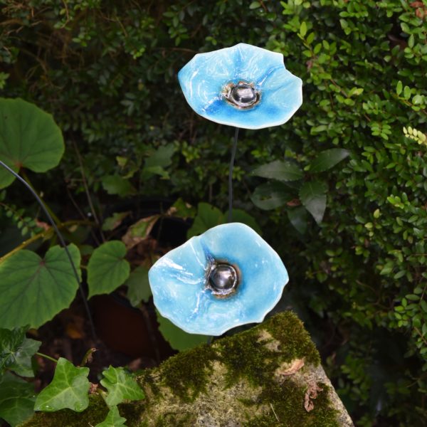 Coquelicot Turquoise craquelé cœur métallisé – Image 6