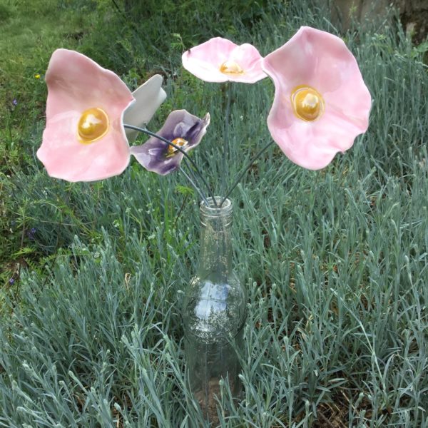 Coquelicot Rose clair cœur jaune doré – Image 4