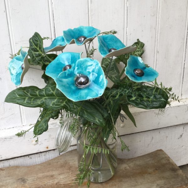 Coquelicot Turquoise craquelé cœur métallisé – Image 8
