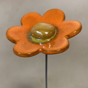 Fleur Orange cœur Doré