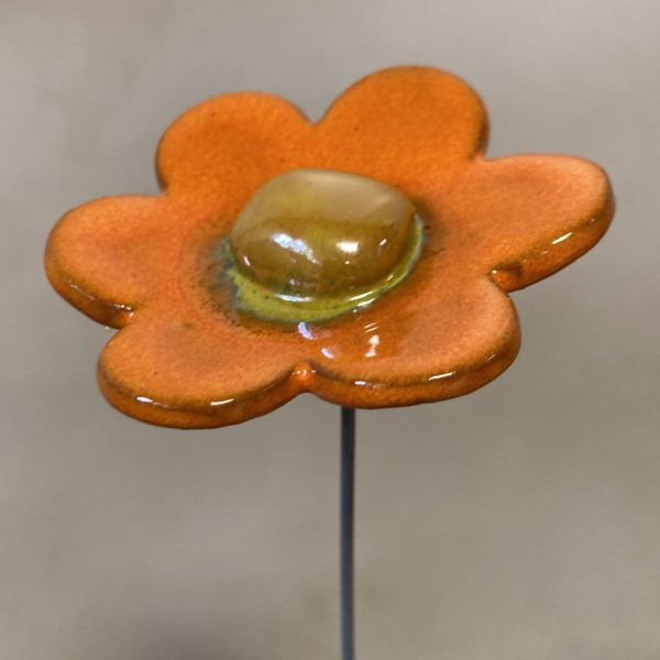Fleur Orange cœur Doré