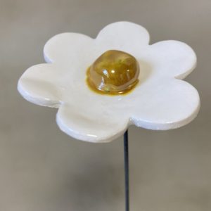 Fleur Blanche cœur Doré