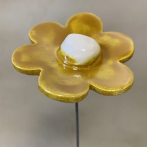 Fleur Jaune Doré cœur Blanc