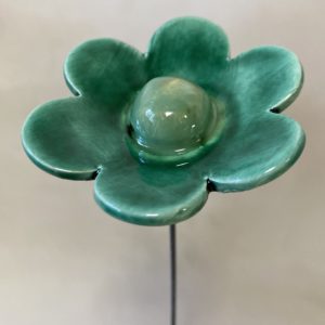 Fleur Vert Émeraude cœur Vert Lustré