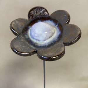 Fleur Métal cœur Blanc