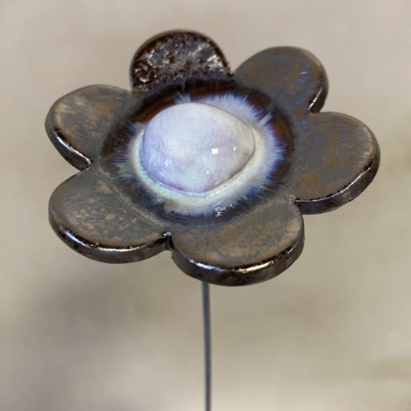 Fleur Métal cœur Blanc