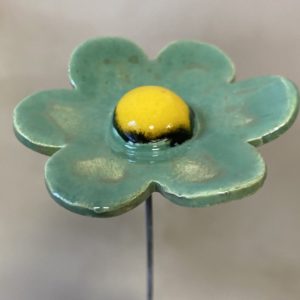 Fleur Vert Lustré cœur Jaune