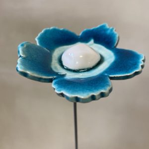 Fleur Sauvage Turquoise cœur Blanc