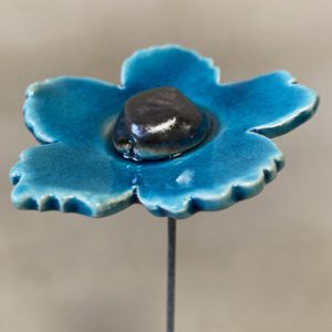 Fleur Sauvage Turquoise cœur Métal