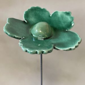 Fleur Sauvage Émeraude cœur Vert lustré