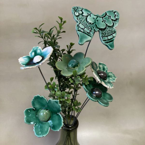 Fleur Vert Émeraude cœur Vert Lustré – Image 2