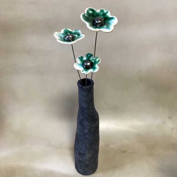 Fleur Vert Émeraude et Blanc cœur blanc – Image 3