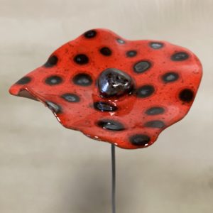 Coquelicot Rouge à pois métallisé