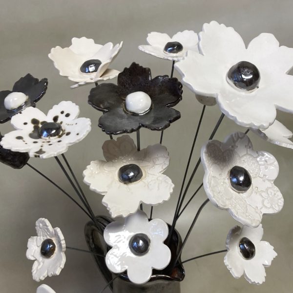 Fleur Sauvage Blanche cœur Métal – Image 2