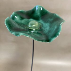 Coquelicot Vert Émeraude cœur Vert Métal