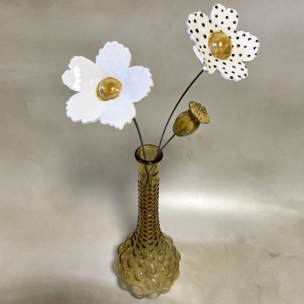 Fleur Sauvage Blanche cœur Doré – Image 4