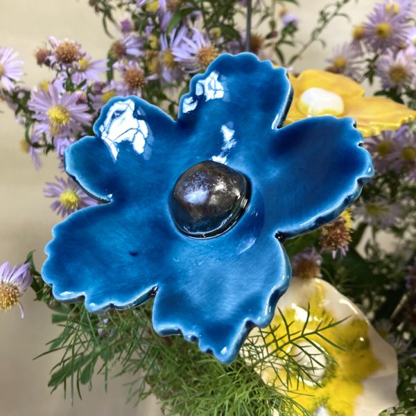 Fleur Sauvage Bleu Canard cœur Blanc – Image 3