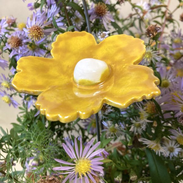 Fleur Sauvage Doré cœur Blanc – Image 2