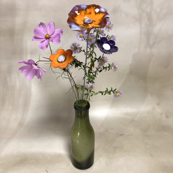 Fleur Orange cœur Blanc irisé violet – Image 4
