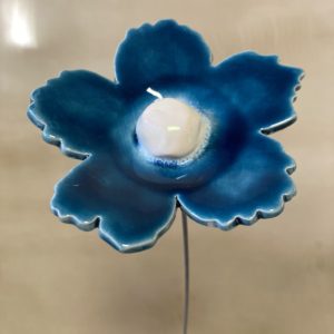 Fleur Sauvage Bleu Canard cœur Blanc