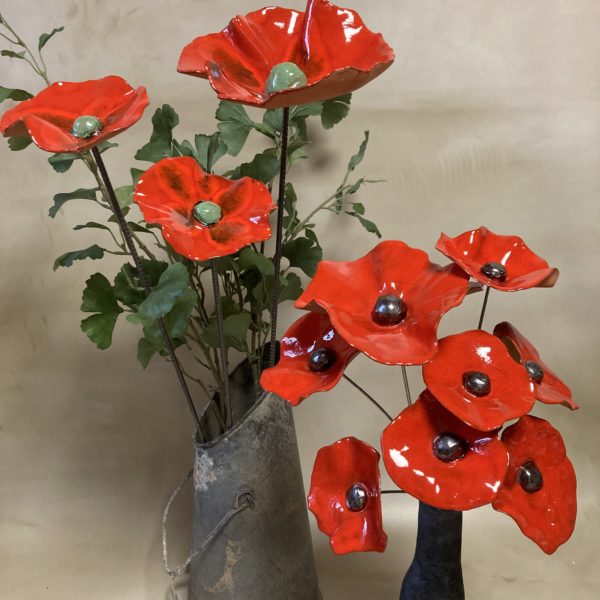 Bouquet de 9 Grands Coquelicots Rouge Hauteur 60 cm – Image 8