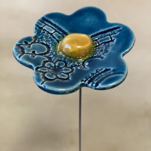 Fleur Bleue Canard Impression Dentelle cœur Doré