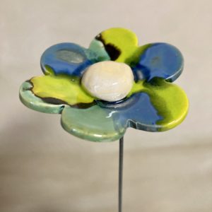 Fleur Vert Pomme Vert lustré Bleu lustré cœur Blanc
