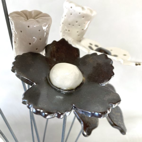 Fleur Sauvage Métal cœur Blanc – Image 3