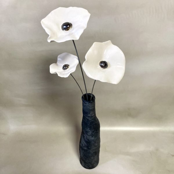 Coquelicot Blanc cœur Métallisé – Image 2