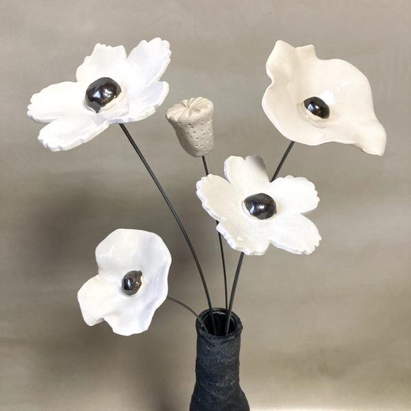 Fleur Sauvage Blanche cœur Métal – Image 5
