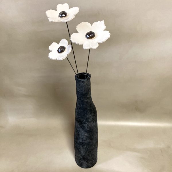 Fleur Sauvage Blanche cœur Métal – Image 3